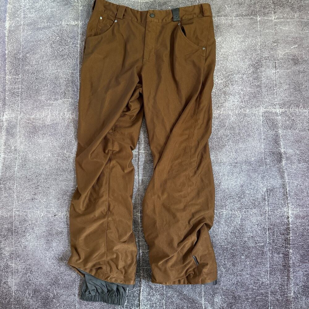 Men's Vintage Y2K Salomon Gold Brown Lined Winter Snowboard Ski Pant Pants Sz XL